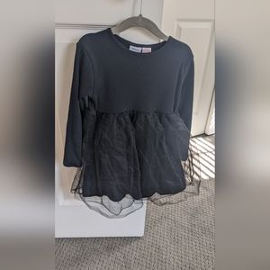 Zara Girl Black Long Sleeve Tulle TuTu Dress  3-4 years